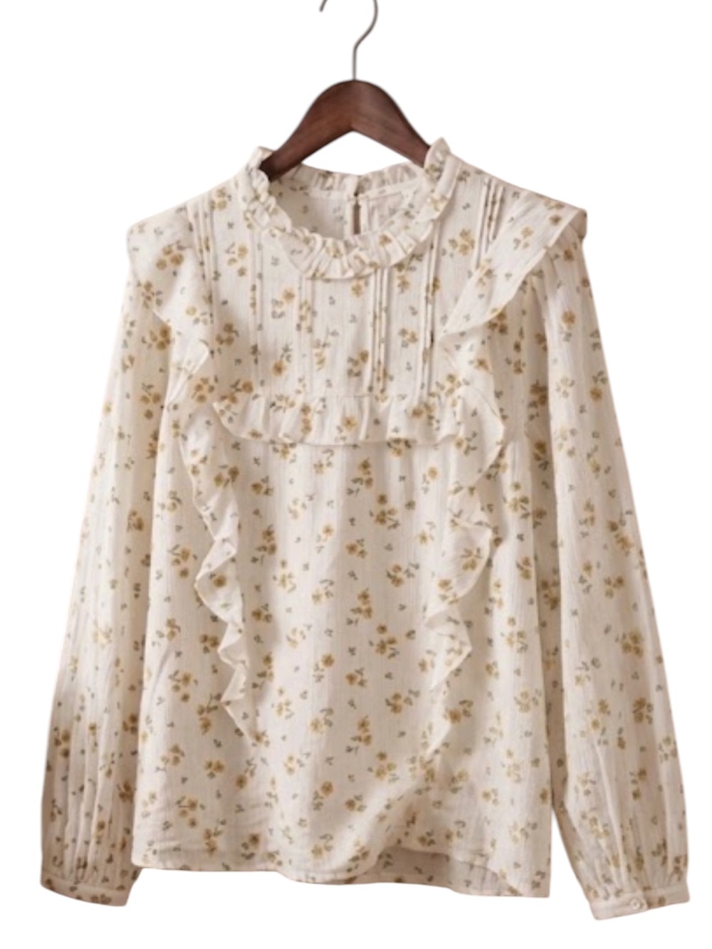 Veronica Beard Floral Ruffle Bib Pintuck Blouse Long Sleeve Cottagecore 6
Z - Picture 3 of 17